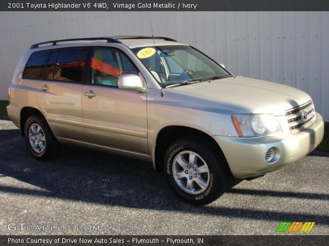 2001 Toyota Highlander V6 4WD in Vintage Gold Metallic