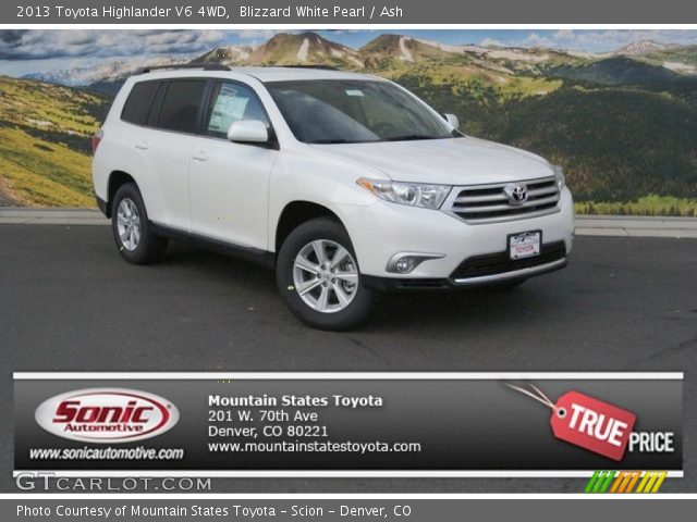 2013 Toyota Highlander V6 4WD in Blizzard White Pearl