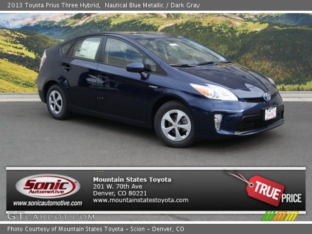 2013 Toyota Prius Three Hybrid in Nautical Blue Metallic