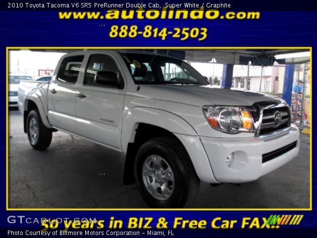 2010 Toyota Tacoma V6 SR5 PreRunner Double Cab in Super White