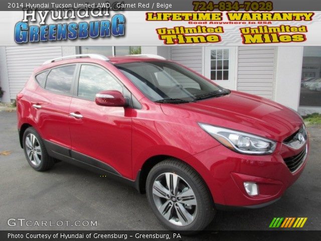 2014 Hyundai Tucson Limited AWD in Garnet Red
