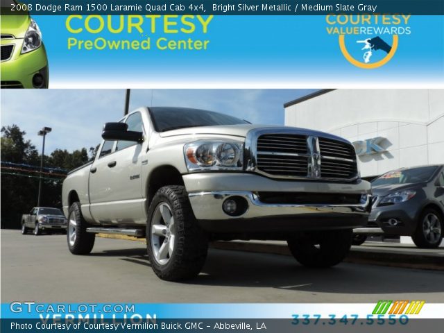 2008 Dodge Ram 1500 Laramie Quad Cab 4x4 in Bright Silver Metallic