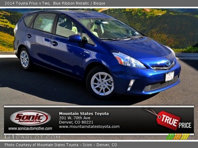 2014 Toyota Prius v Two in Blue Ribbon Metallic