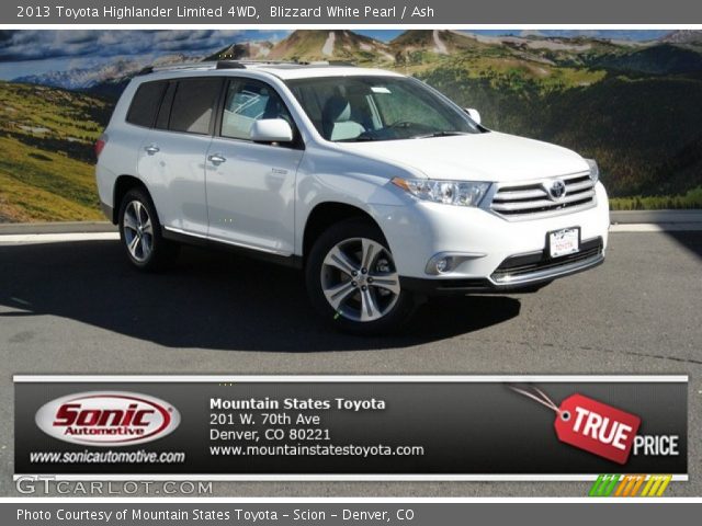 2013 Toyota Highlander Limited 4WD in Blizzard White Pearl