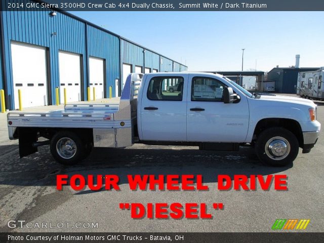 2014 GMC Sierra 3500HD Crew Cab 4x4 Dually Chassis in Summit White