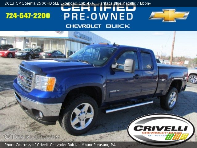 2013 GMC Sierra 2500HD SLE Extended Cab 4x4 in Heritage Blue Metallic