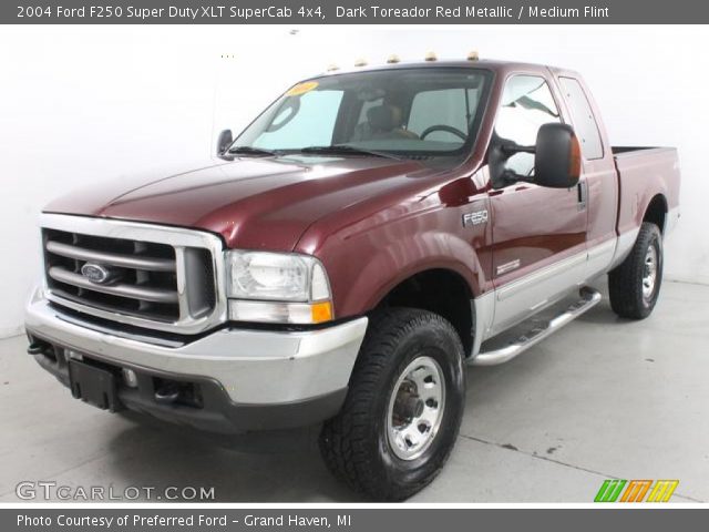 2004 Ford F250 Super Duty XLT SuperCab 4x4 in Dark Toreador Red Metallic