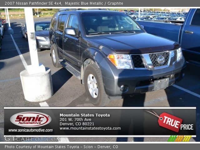 2007 Nissan Pathfinder SE 4x4 in Majestic Blue Metallic