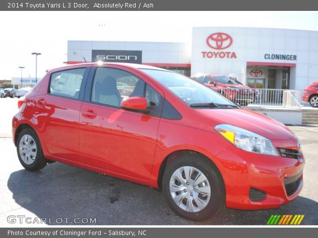 2014 Toyota Yaris L 3 Door in Absolutely Red