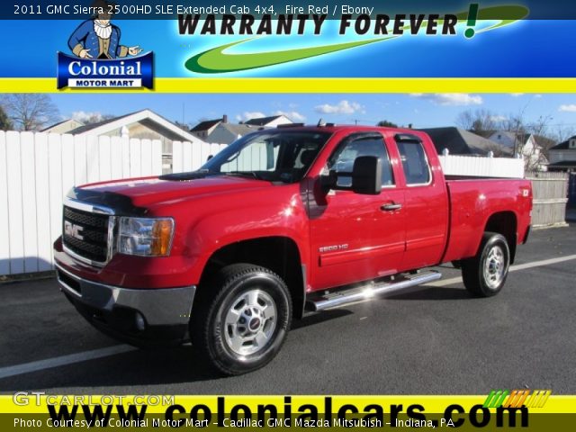 2011 GMC Sierra 2500HD SLE Extended Cab 4x4 in Fire Red