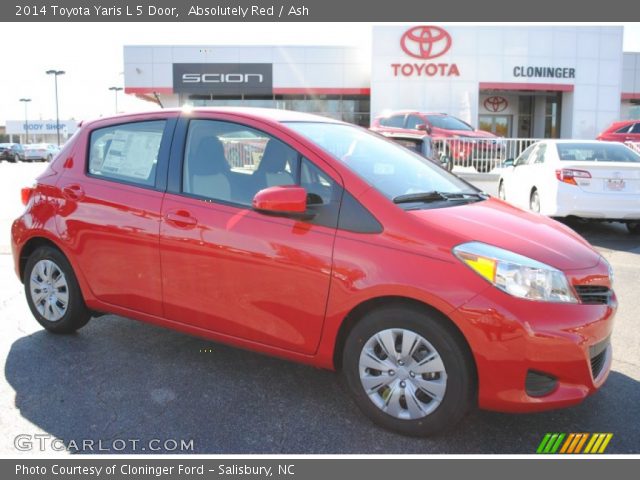 2014 Toyota Yaris L 5 Door in Absolutely Red