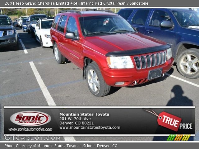 2001 Jeep Grand Cherokee Limited 4x4 in Inferno Red Crystal Pearl