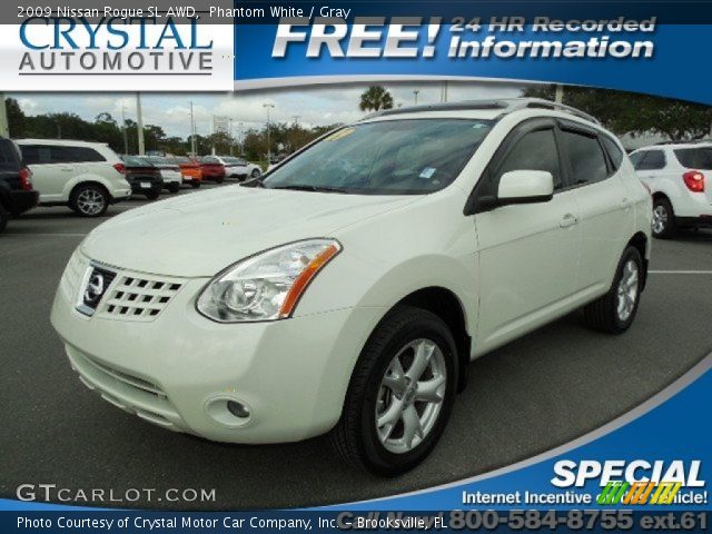 2009 Nissan Rogue SL AWD in Phantom White