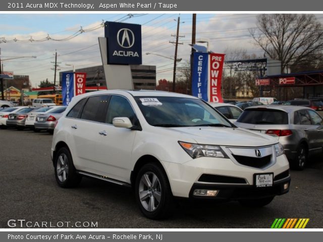 2011 Acura MDX Technology in Aspen White Pearl
