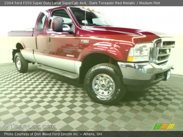 2004 Ford F350 Super Duty Lariat SuperCab 4x4 in Dark Toreador Red Metallic