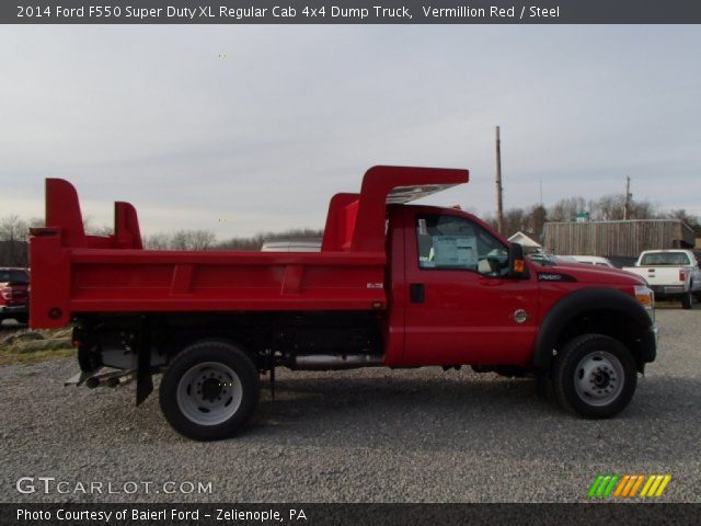 2014 Ford F550 Super Duty XL Regular Cab 4x4 Dump Truck in Vermillion Red