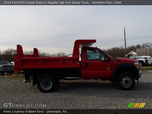 2014 Ford F550 Super Duty XL Regular Cab 4x4 Dump Truck in Vermillion Red