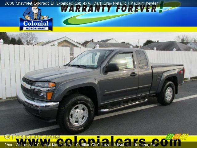 2008 Chevrolet Colorado LT Extended Cab 4x4 in Dark Gray Metallic
