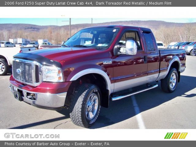 2006 Ford F250 Super Duty Lariat Crew Cab 4x4 in Dark Toreador Red Metallic