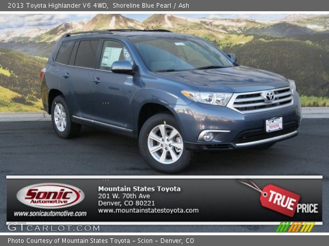 2013 Toyota Highlander V6 4WD in Shoreline Blue Pearl
