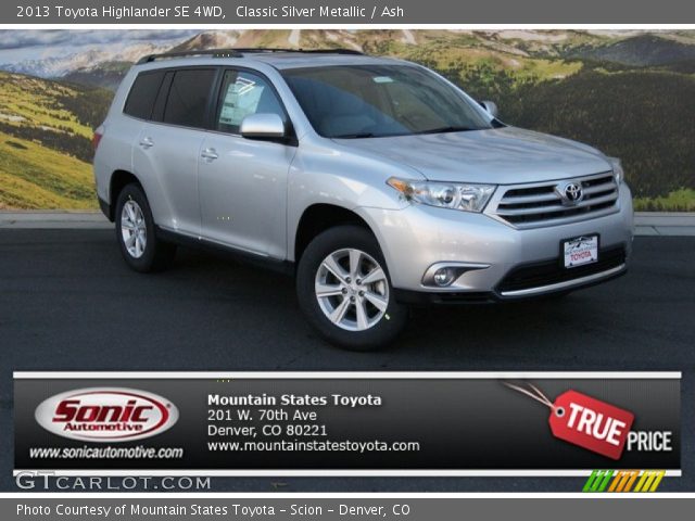2013 Toyota Highlander SE 4WD in Classic Silver Metallic