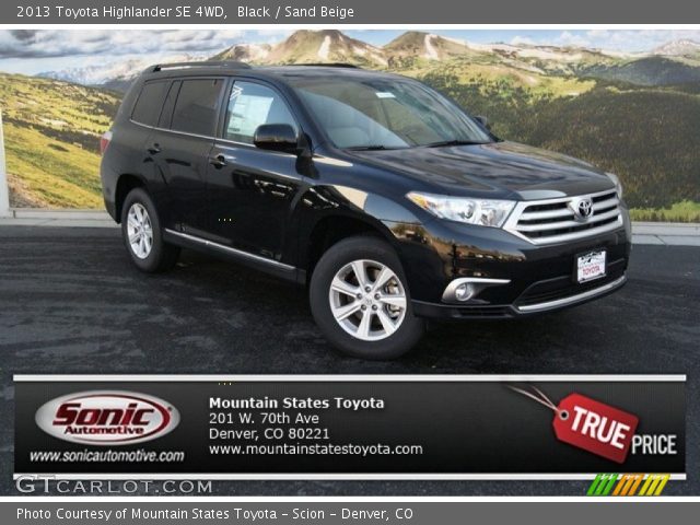 2013 Toyota Highlander SE 4WD in Black
