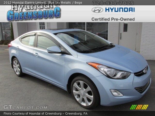 2012 Hyundai Elantra Limited in Blue Sky Metallic