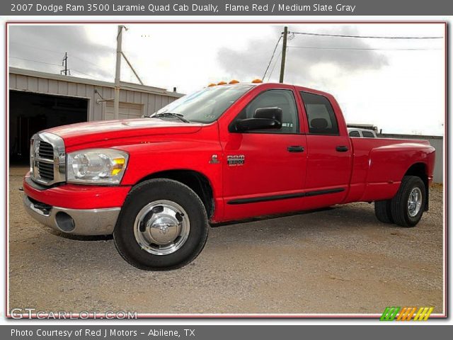 2007 Dodge Ram 3500 Laramie Quad Cab Dually in Flame Red