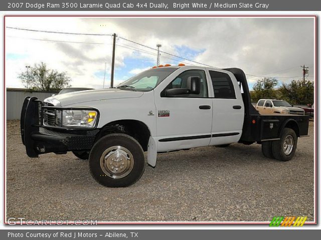 2007 Dodge Ram 3500 Laramie Quad Cab 4x4 Dually in Bright White