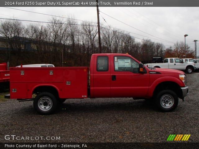 2014 Ford F250 Super Duty XL SuperCab 4x4 Utility Truck in Vermillion Red