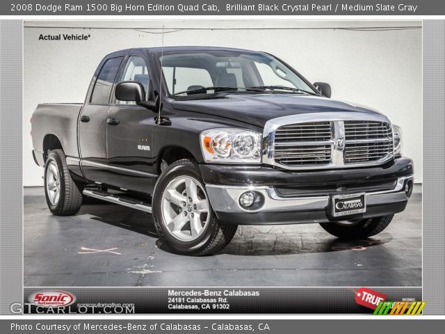 2008 Dodge Ram 1500 Big Horn Edition Quad Cab in Brilliant Black Crystal Pearl