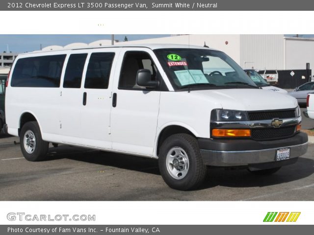 2012 Chevrolet Express LT 3500 Passenger Van in Summit White