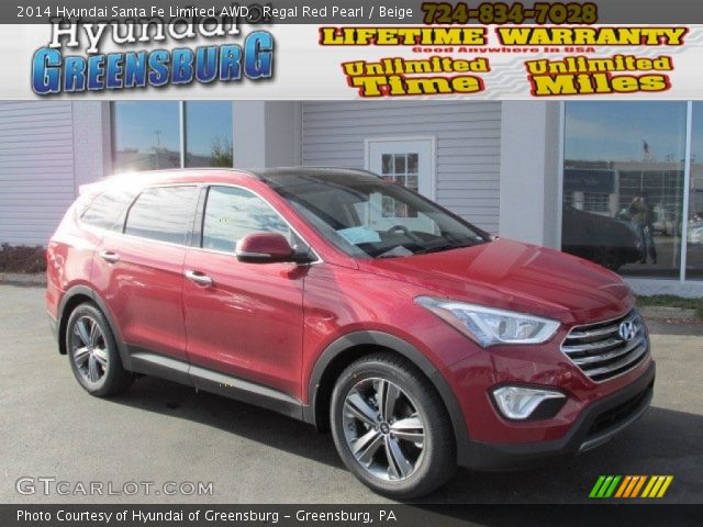 2014 Hyundai Santa Fe Limited AWD in Regal Red Pearl