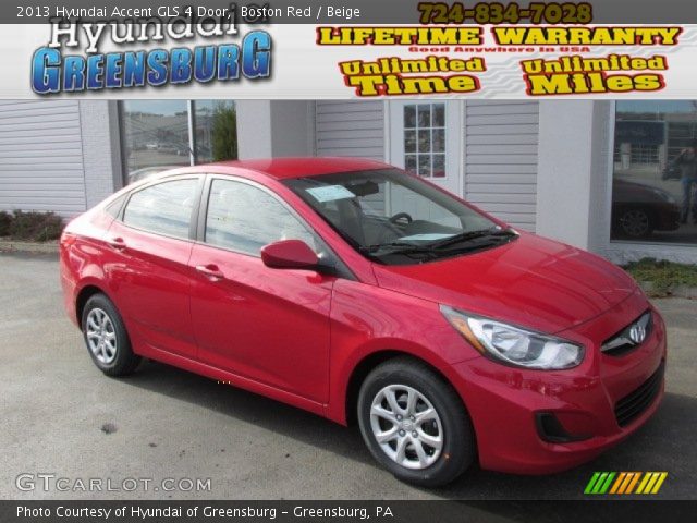 2013 Hyundai Accent GLS 4 Door in Boston Red