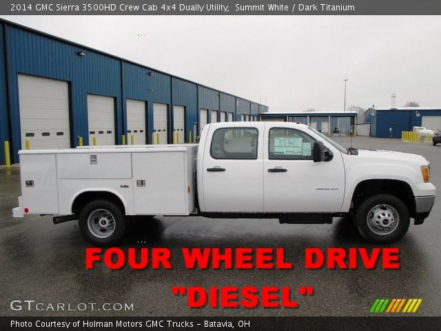 2014 GMC Sierra 3500HD Crew Cab 4x4 Dually Utility in Summit White