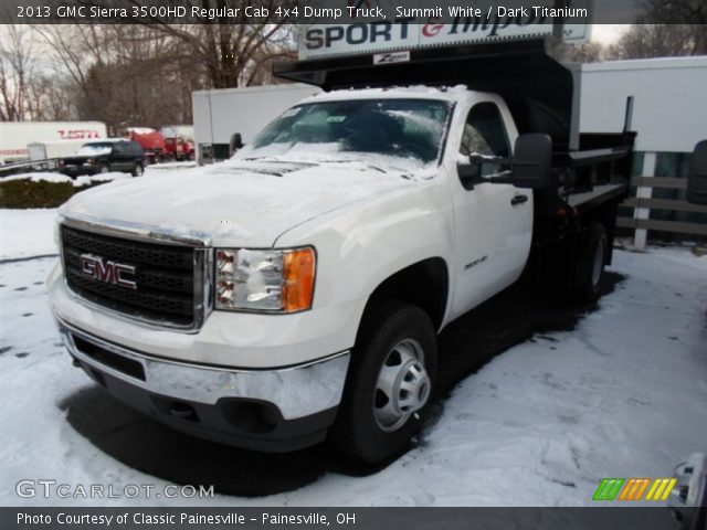 2013 GMC Sierra 3500HD Regular Cab 4x4 Dump Truck in Summit White