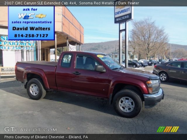 2007 GMC Canyon SLE Extended Cab 4x4 in Sonoma Red Metallic