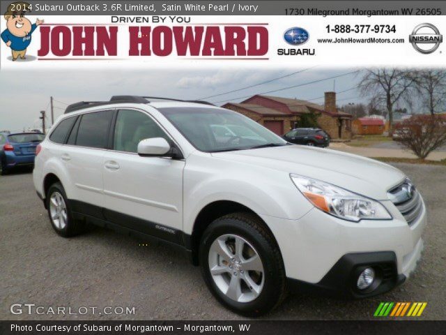 2014 Subaru Outback 3.6R Limited in Satin White Pearl