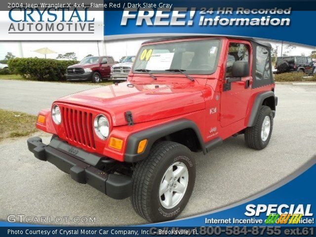 2004 Jeep Wrangler X 4x4 in Flame Red