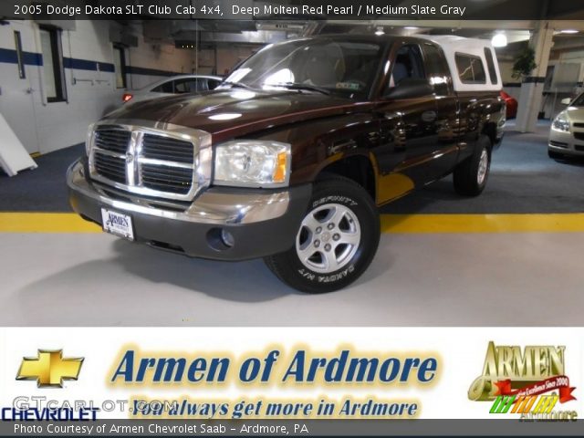 2005 Dodge Dakota SLT Club Cab 4x4 in Deep Molten Red Pearl