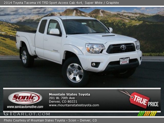 2014 Toyota Tacoma V6 TRD Sport Access Cab 4x4 in Super White