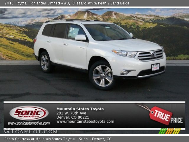 2013 Toyota Highlander Limited 4WD in Blizzard White Pearl