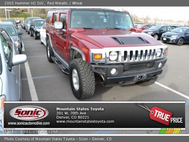 2003 Hummer H2 SUV in Red Metallic