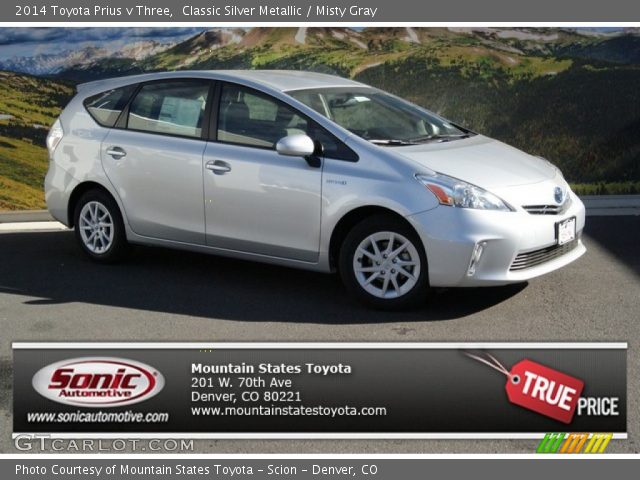 2014 Toyota Prius v Three in Classic Silver Metallic