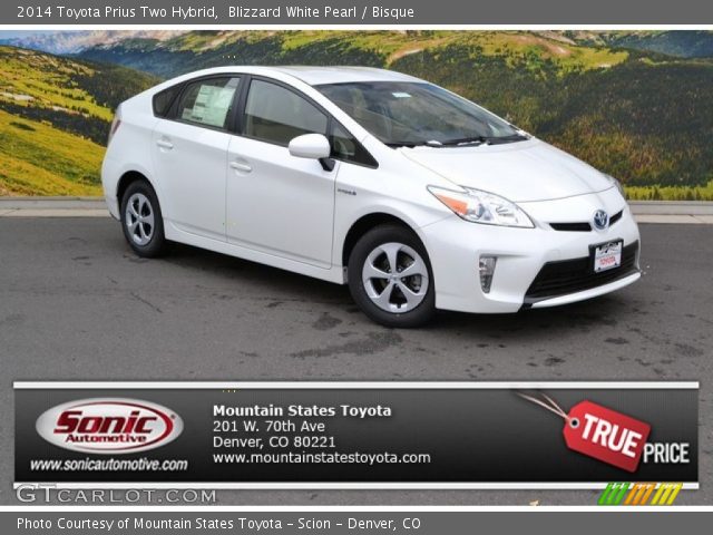 2014 Toyota Prius Two Hybrid in Blizzard White Pearl
