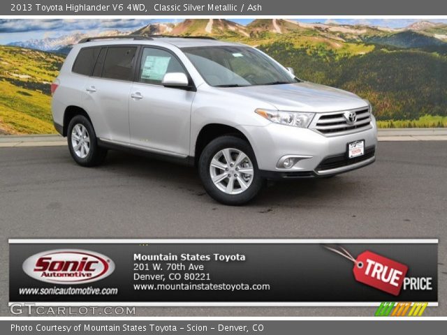 2013 Toyota Highlander V6 4WD in Classic Silver Metallic