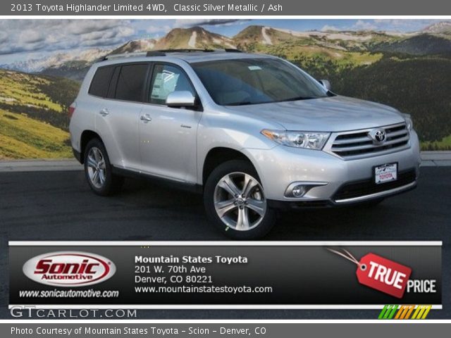 2013 Toyota Highlander Limited 4WD in Classic Silver Metallic