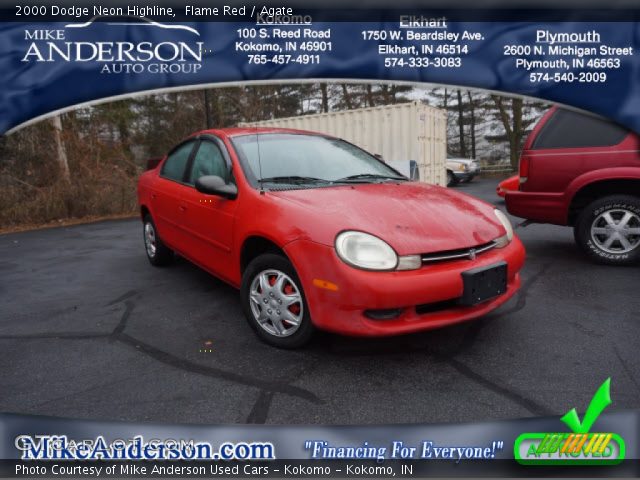 2000 Dodge Neon Highline in Flame Red
