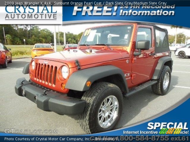 2009 Jeep Wrangler X 4x4 in Sunburst Orange Pearl Coat