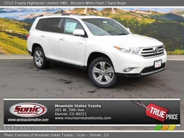 2013 Toyota Highlander Limited 4WD in Blizzard White Pearl